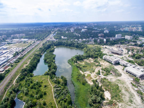 istock lake, water basin, view from the height 982496864