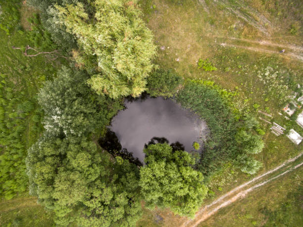 istock lake, water basin, view from the height 982497090