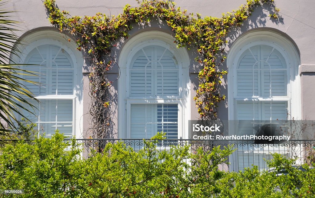 Three Windows, Charleston, South Carolina  Building Exterior Stock Photo