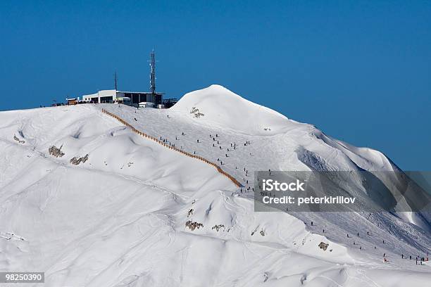 Skiing In La Plagne Stock Photo - Download Image Now - Blue, Color Image, Distant