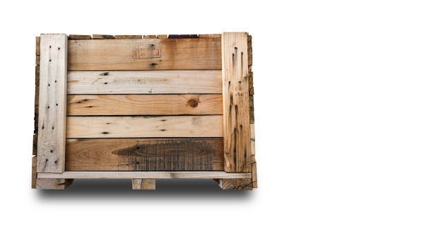 istock Wood Pallets - crates for transportation - Strong cargo security 982504776