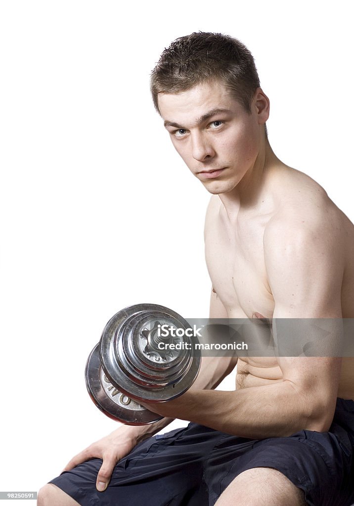 brawny guy sits  Active Lifestyle Stock Photo