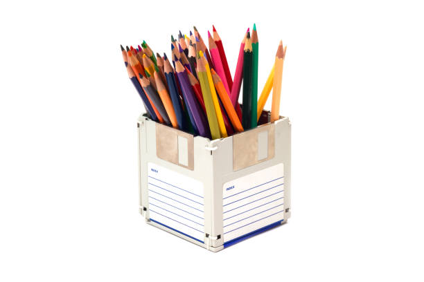 istock recycle floppy disk, Creative objects used for obsolete furniture Developed a color pencil box, concept recycle floppy disk 982506330