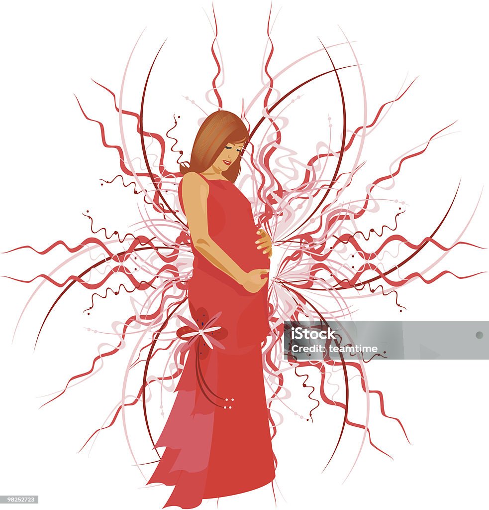 Mulher grávida - Royalty-free Abdómen Humano arte vetorial
