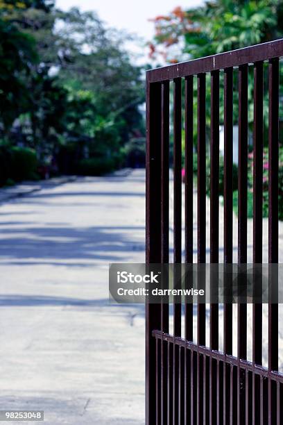 Residential Street Stock Photo - Download Image Now - Color Image, Driveway, Gate