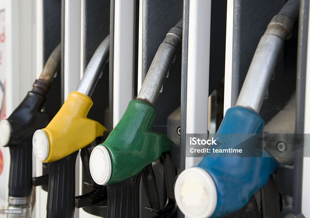 fuelling nozzle  Blue Stock Photo