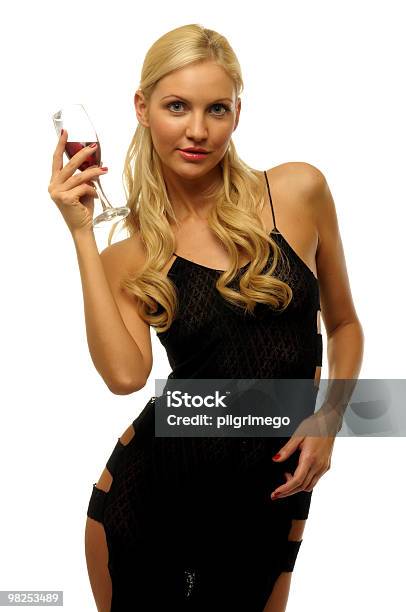 Photo libre de droit de Blonde Avec Vin banque d'images et plus d'images libres de droit de Adulte - Adulte, Alcool, Beauté