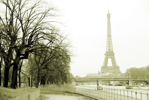 paris cityscape view panorama old style sepia black and white