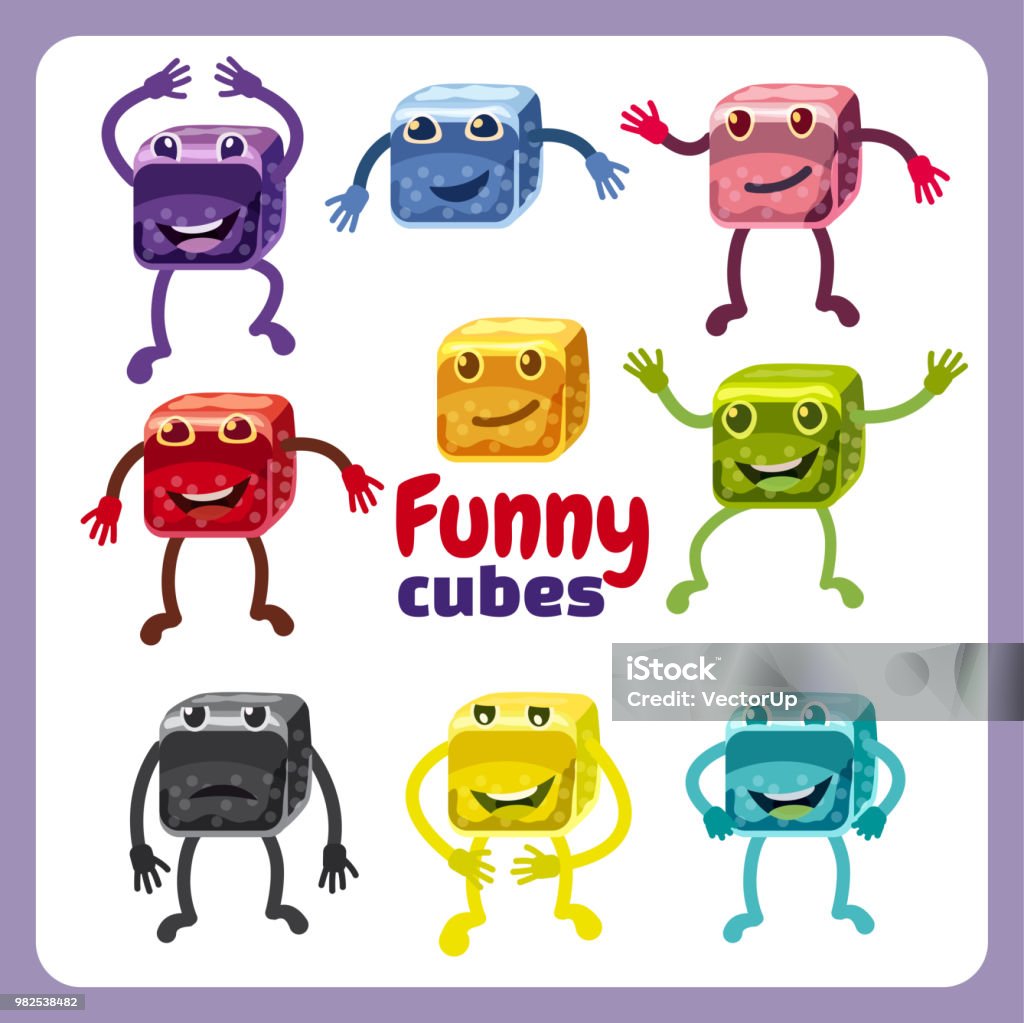 Set Of Funny Characters Funny Dice In Different Poses And Emotions For Games  And Applications Cartoon Style Vector Illustration Stock Illustration -  Download Image Now - iStock
