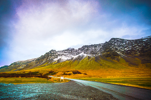 Side view of Route 1, or Ring Road (Hringvegur), Iceland