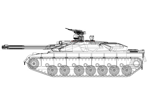 Tank Architect Blueprint - isolated