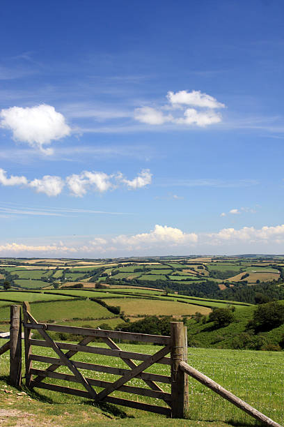 campagna inglese - farm gate foto e immagini stock