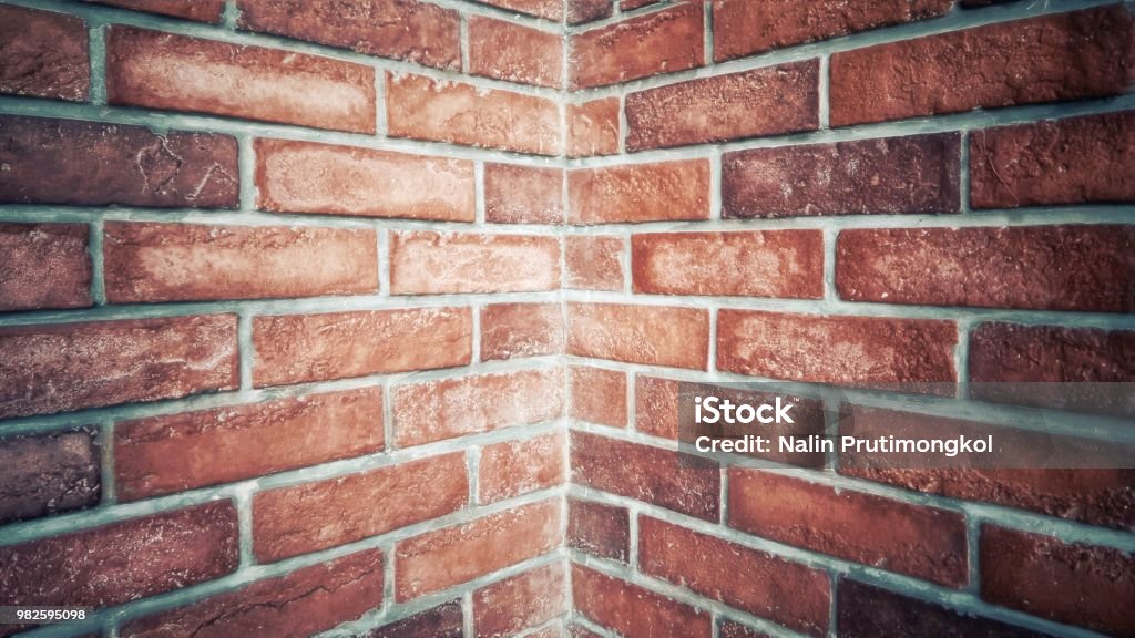 ed mattoni pietra trama muro, Angolo dell'edificio. - Foto stock royalty-free di Ambientazione esterna