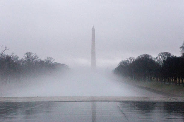 istock Washington monument on a foggy day 982597690