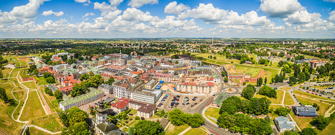 Polish landscapes from a bird's eye view. Zamosc - the historic old town.