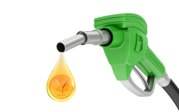 istock Gas pump with yen drop 982618876