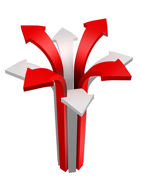 Imagen conceptual de la flecha Aislado en blanco - foto de stock