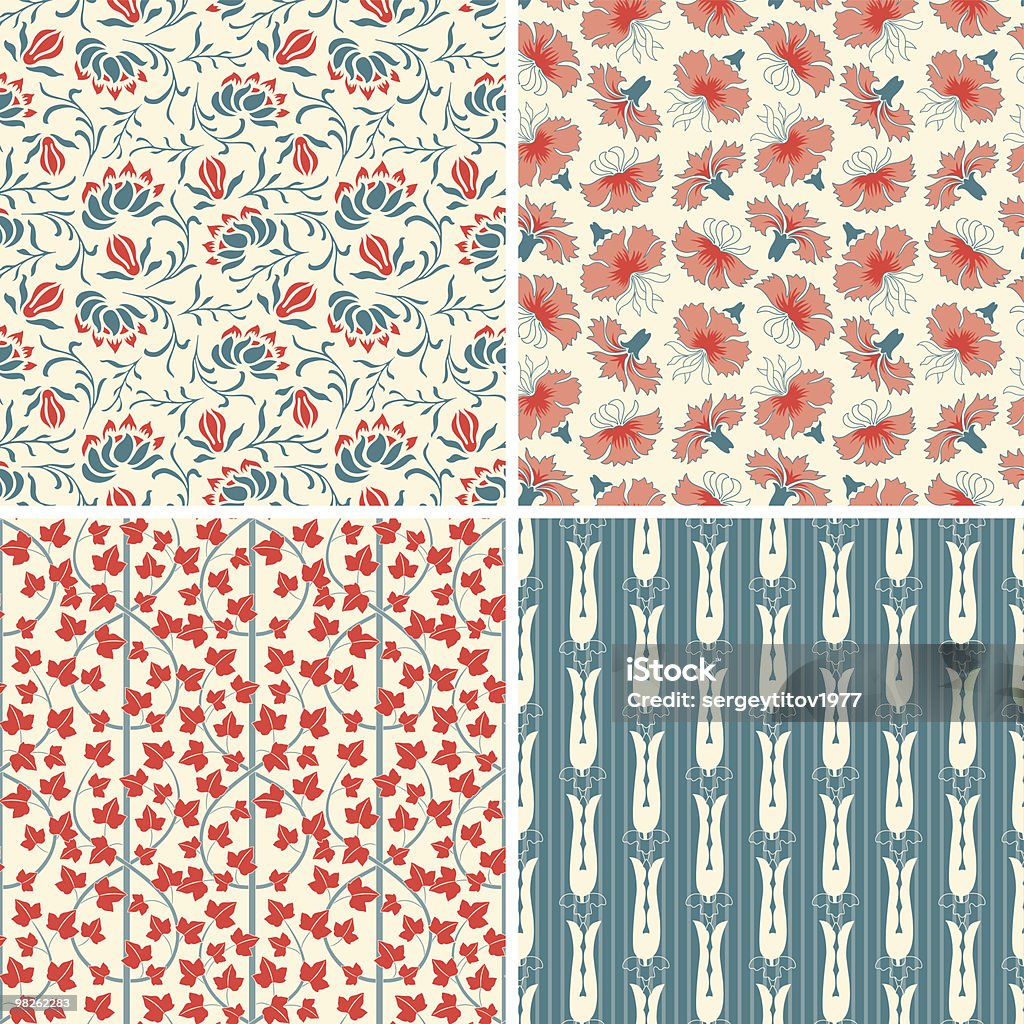 floral patterns in set  Backgrounds stock vector