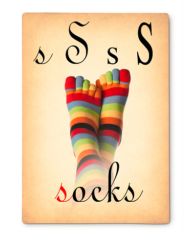 Colored socks with fingers. Image made with a my Socks photo.