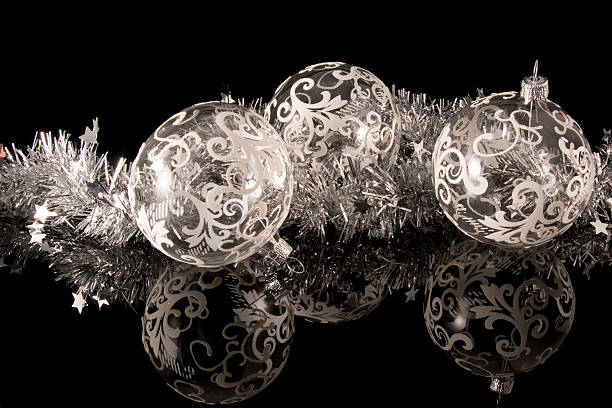istock Christmas decorations, Christmas balls with white ornaments 98265156