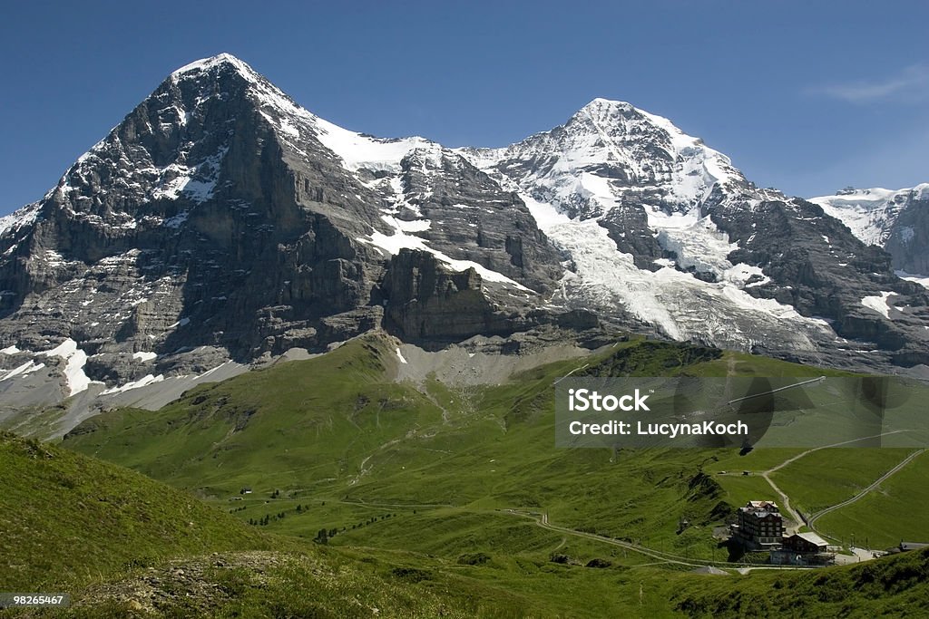 Saftige Wiesen jestem Fusse des Eigers und Mönchs - Zbiór zdjęć royalty-free (Góra Eiger)