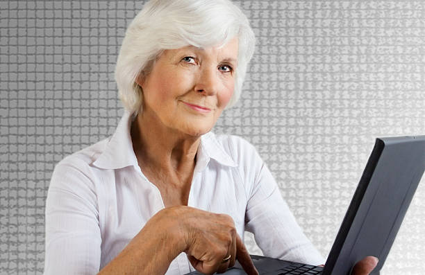 istock Senior woman with laptop 98265670