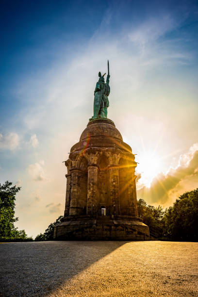 The Hermannsdenkmal in Germany The Hermannsdenkmal in Germany at sunset detmold stock pictures, royalty-free photos & images