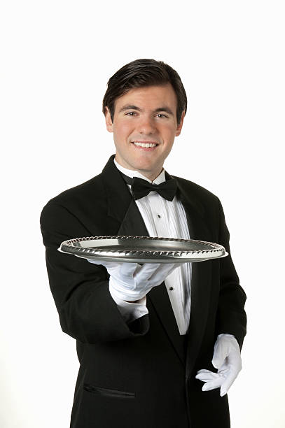 istock Man holding sliver tray 98269918