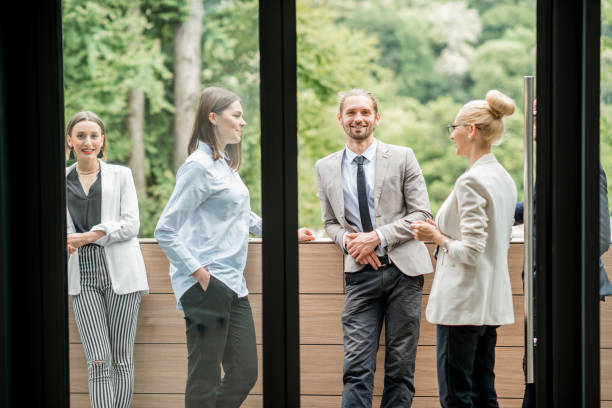 istock Business people on the office balcony during a break 982717406