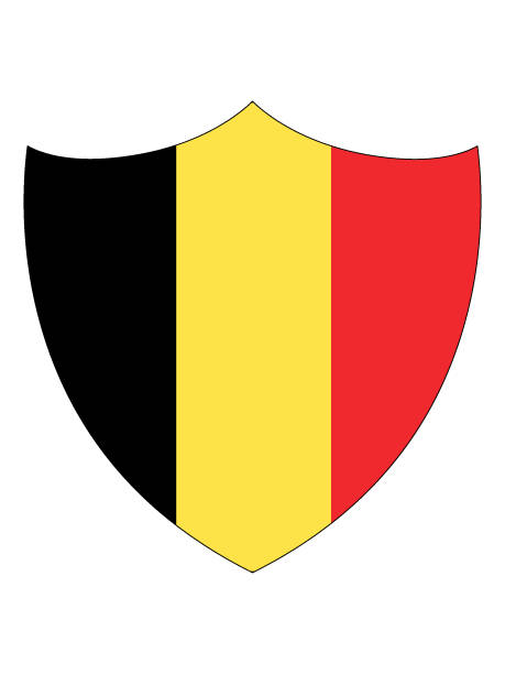 belgia tarcza flaga - belgium belgian flag flag shield stock illustrations
