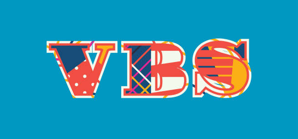 VBS Concept Word Art Illustration The word VBS concept written in colorful abstract typography. Vector EPS 10 available. Bible stock illustrations