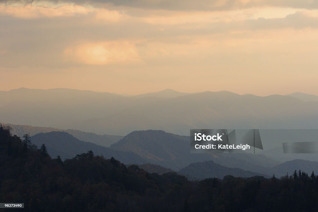 Sunset Over the Smokies' Peaks  Above Stock Photo