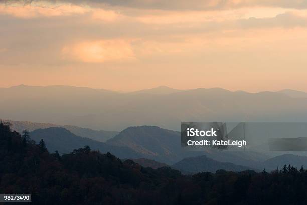 Sunset Over The Smokies Peaks Stock Photo - Download Image Now - Above, Appalachia, Appalachian Mountains