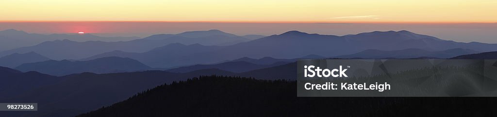 Letzte Licht über Berggipfel - Lizenzfrei Great Smoky Mountains Stock-Foto