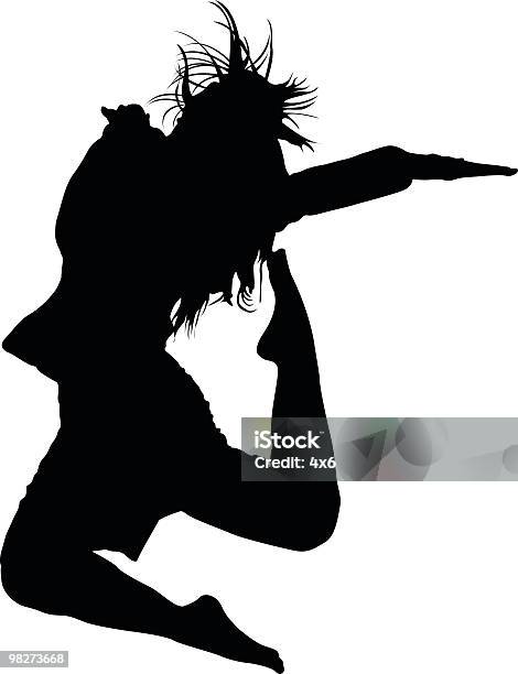 Ilustración de Salto Mujer Para Su Uso En El Diseño y más Vectores Libres de Derechos de Bailar - Bailar, Mujeres, Saltar - Actividad física