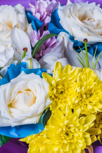 istock Bouquet of multi colored summer flowers. 982737144