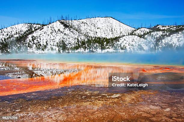 Grand Prismatic Spring Stock Photo - Download Image Now - Bacterial Mat, Blue, Clear Sky