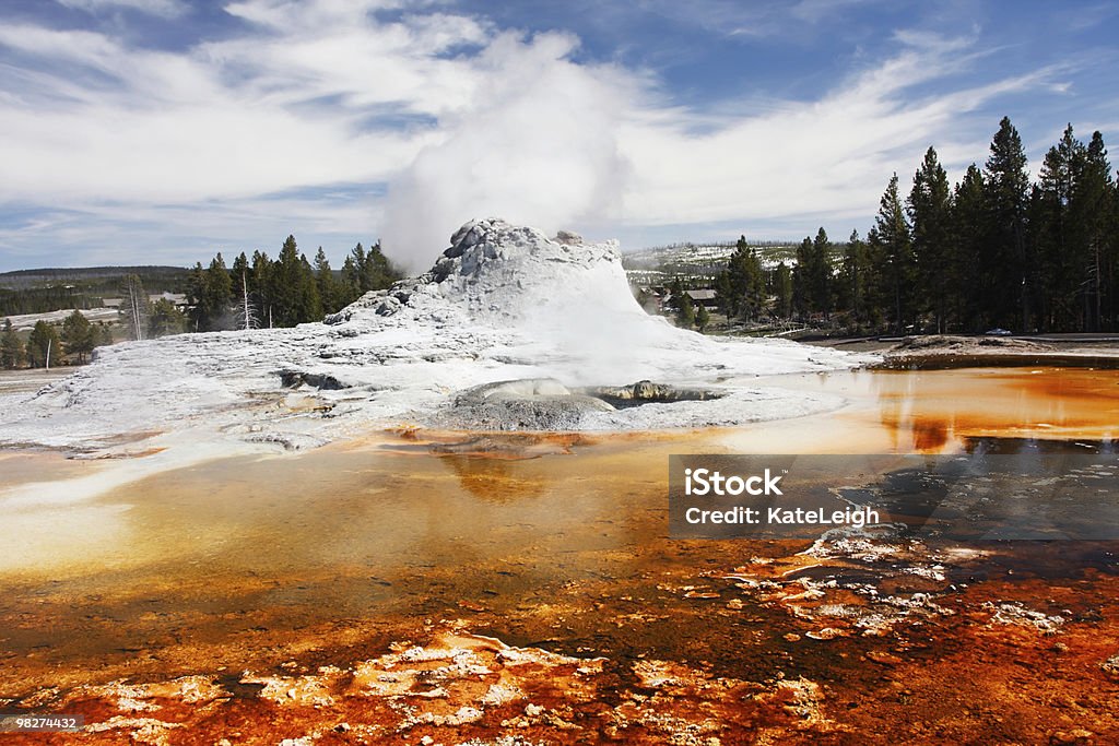 Castle Geyser  Bacterial Mat Stock Photo