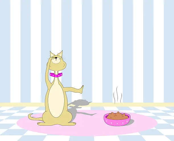 Vector illustration of Picky Cat