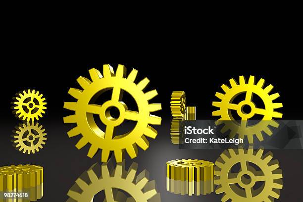 Gears On Black Stock Photo - Download Image Now - Black Background, Black Color, Color Image