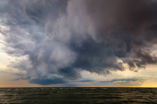 istock Seascape. The sea, the sky with storm clouds 982750378