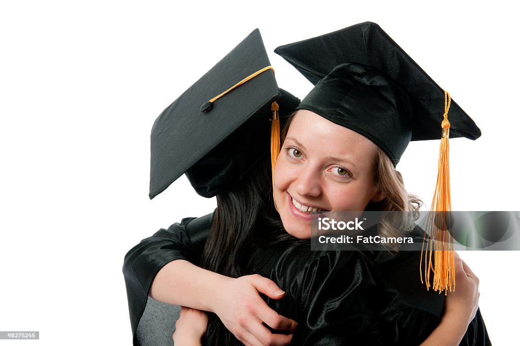 graduazione - Foto stock royalty-free di Abbracciare una persona