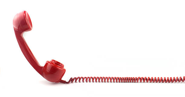 istock Telephone receiver and curly cord 98275359
