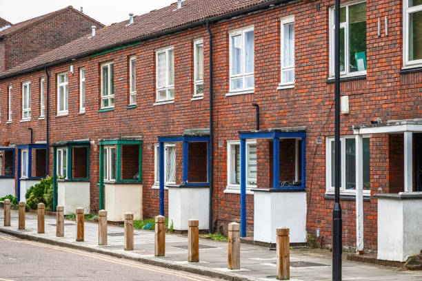 istock Council terrace houses around Hackney in London 982755410