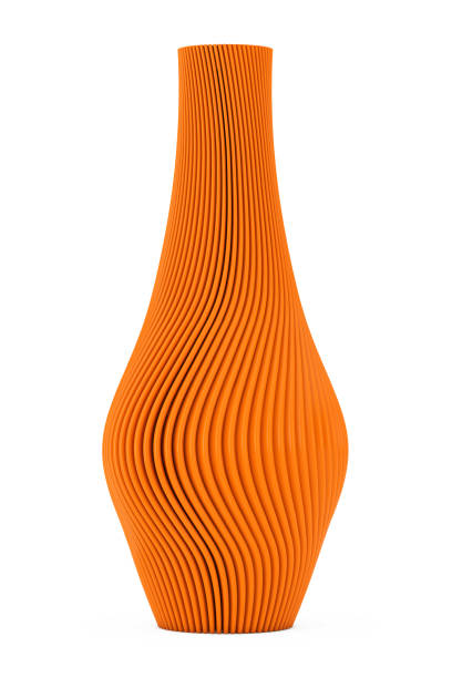 caique de forma de onda laranja moderna abstrata. renderização 3d - jug water pottery clay - fotografias e filmes do acervo