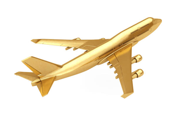 istock Golden Jet Passenger's Airplane. 3d Rendering 982755956