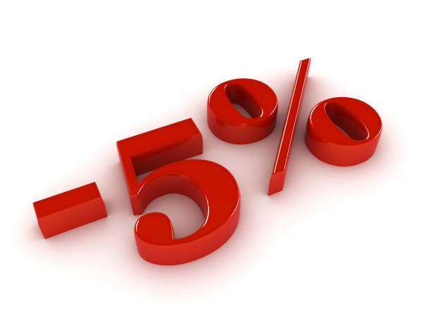 istock 5 Percent Discount on white background 982756554