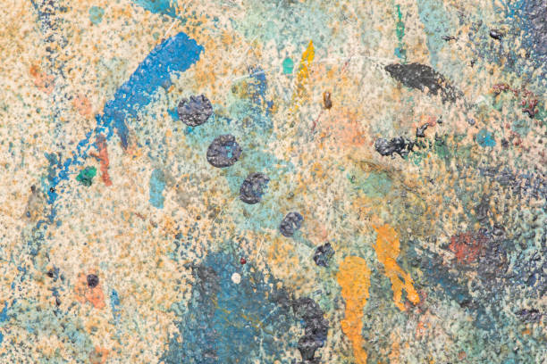 istock The wall is stained colorful/background. 982761856