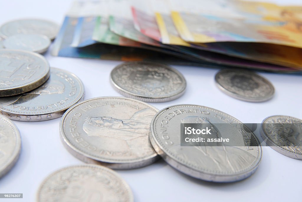 European currency swiss francs  Swiss Currency Stock Photo