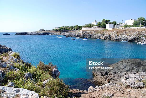 Porto Badisco Italy With Beatiful Colored Mediterranean Sea Stock Photo - Download Image Now